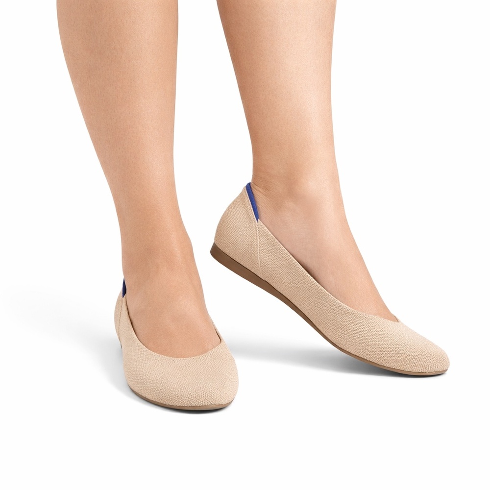 Rothy’s The Square Toe Ballet Flat Ecru Size 10.5 Slip On Comfort Washable